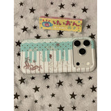 Mint green kitten piano keys phone case for iPhone models by HSF Marketplace
