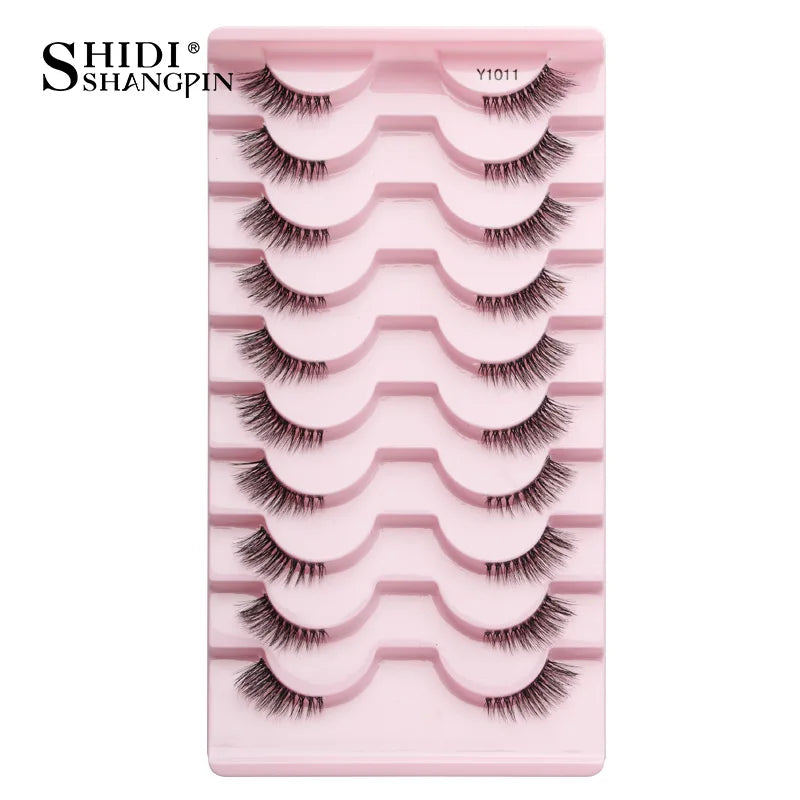 Half Eyelashes False Lashes 10-5 Pairs Cat Eye Eyelashes Eyelash Extension 3D Mink Half Lash Natural Makeup Faux Cils Maquiagem