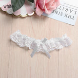 Women's lace bow garter belt leg ring with bowknot detail for bridal lingerie or cosplay outfits
