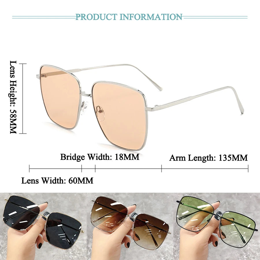Luxury square sunglasses for women and men by HSF Marketplace, featuring gradient lenses and vintage design for travel and style.