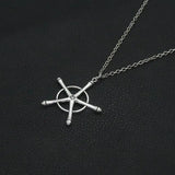 Anime Bleach Quincy Ishida Uryuu metal pendant necklace featuring a detailed amulet, perfect for cosplay or anime fan jewelry.