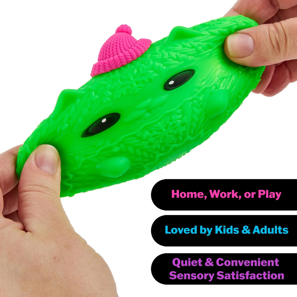 Schylling Needoh Squishmas Knittens sensory squeeze toy in colorful design, flexible and soft for sensory play and stress relief.