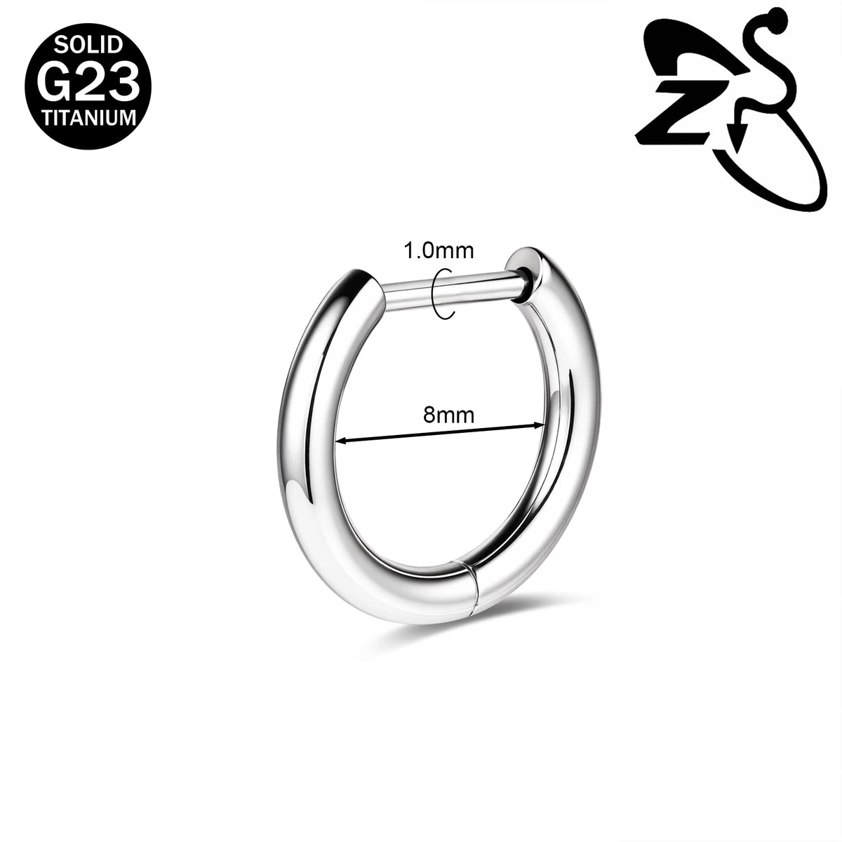 Titanium 18G hoop earrings for helix and cartilage piercings by HSF Marketplace