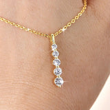 5-stone moissanite pendant necklace in 14K gold for women by HSF Marketplace
