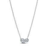 Elegant silver heart bow zircon necklace for women, featuring a charming design perfect for Valentine's Day and special occasions.