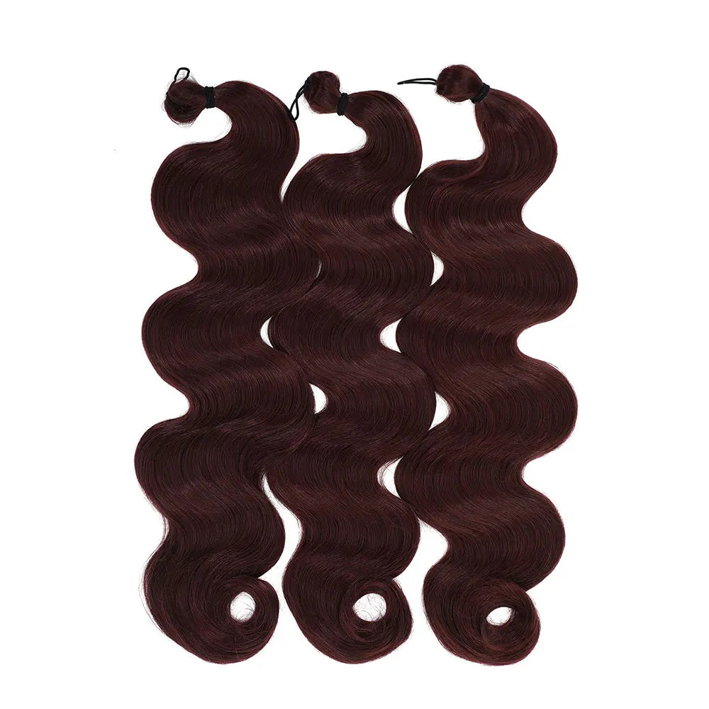 26 Inch Crochet Braid Hair 300G Synthetic Ombre Brown 27/30/613 Deep Wave Braiding Hair Extensions Body Wave Twist Crochet Hair
