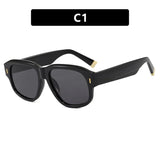 Thick polygonal square tortoise shell sunglasses with gradient lenses and UV400 protection, suitable for men and women.