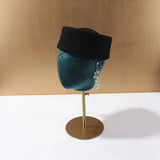 Women's wool felt beret hat by HSF Marketplace with vintage hard concave top, fascinator style, and pillbox design
