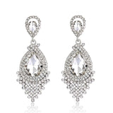 Champagne crystal drop earrings by HSF Marketplace for elegant wedding looks