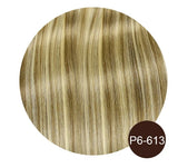 7-piece clip-in human hair extensions, natural straight Remy hair weft in 12–26 inch lengths for women