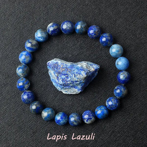 Natural Crystal Stone Bead Bracelet, Gemstone Stretch Jewelry for Women and Men