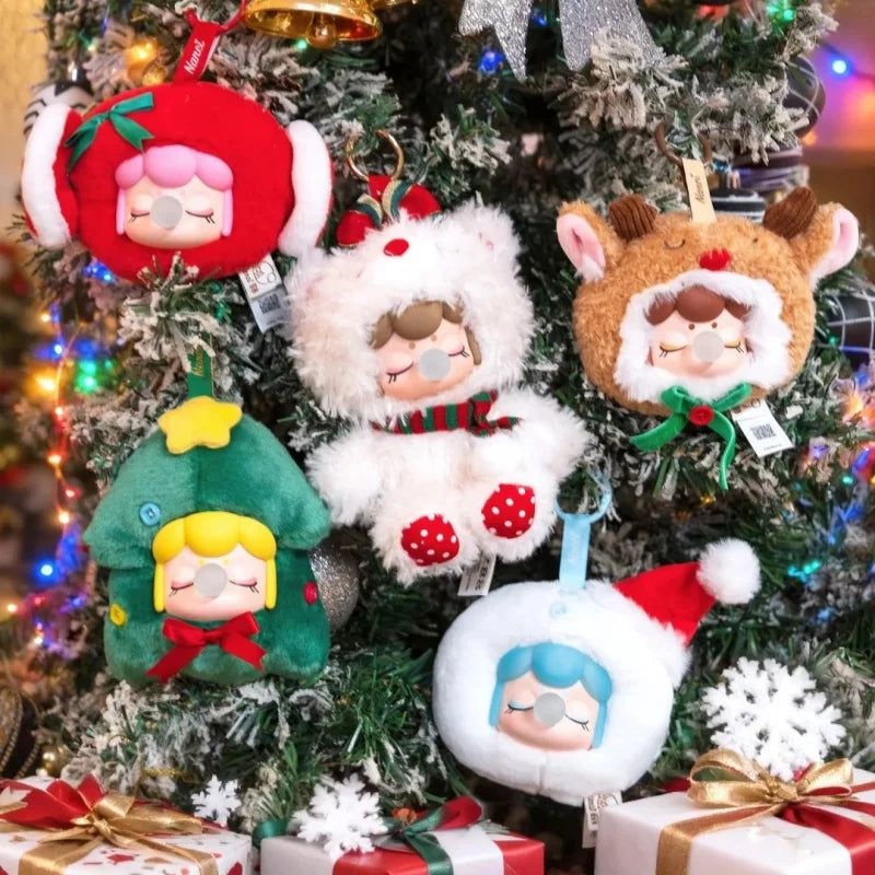Robotime Nanci Christmas plush blind box full set of 4 festive keychain bag charms by HSF Marketplace