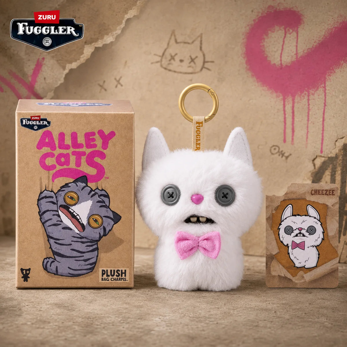 Fuggler Alley Cat 5-inch collectible ugly monster plush keyring blind box toy by HSF Marketplace