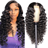42 Inch 250 Density Deep Wave Human Hair Wigs Curly Brazilian Lace Front Wigs Pre Plucked Natural Black 13X6 Hd Lace Frontal Wig