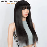 Long straight ginger human hair wig by HSF Marketplace, full machine-made Brazilian Remy wig for women, ideal for cosplay.