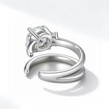 925 sterling silver moissanite clip-on earrings for non-pierced ears, close-up view