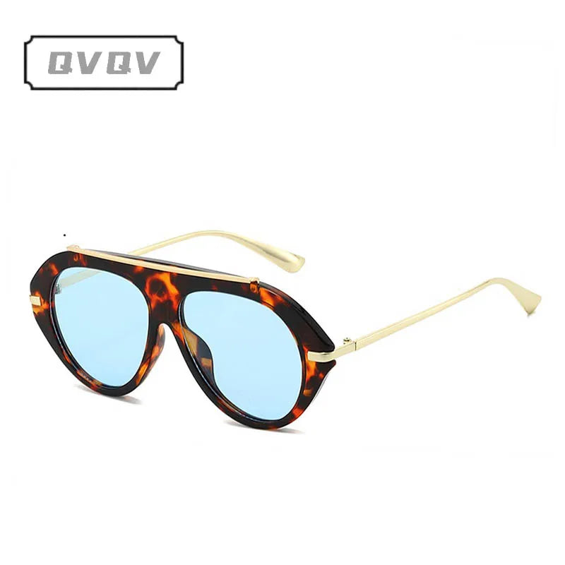 Women's luxury designer metal beam pilot sunglasses, vintage trendy driving eyewear in dark lenses