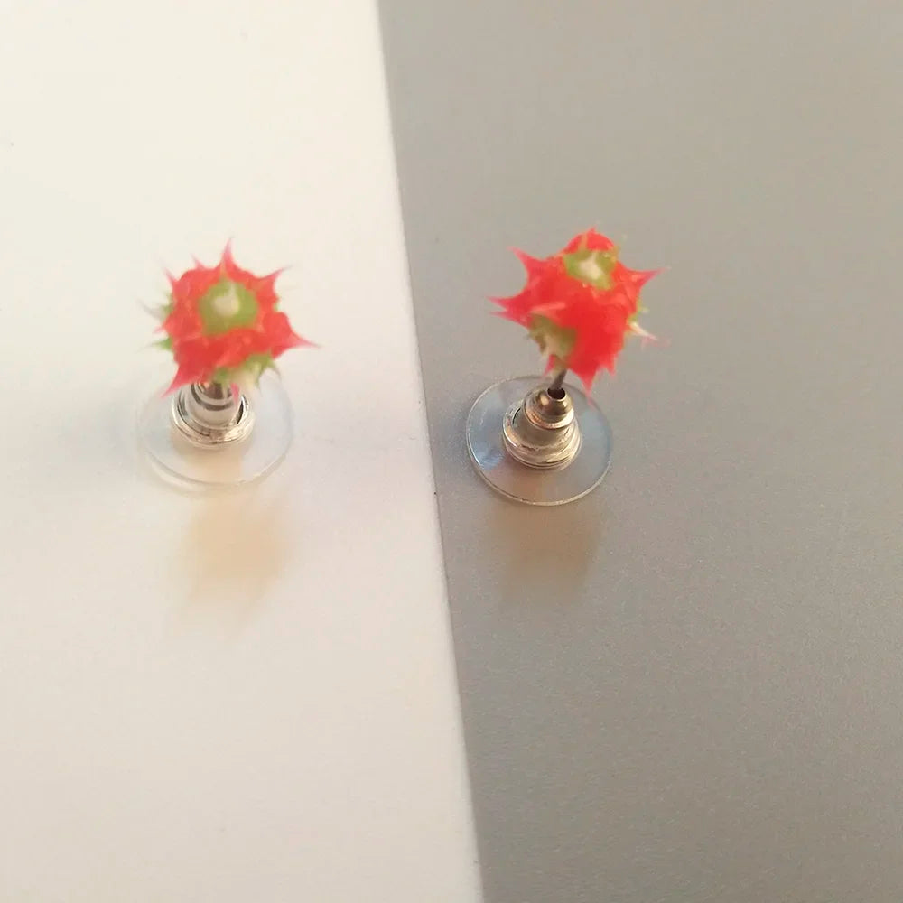 Colorful silicone ball stud earrings in Japanese Korean style, 32 patterns for girls, teens, and children by HSF Marketplace