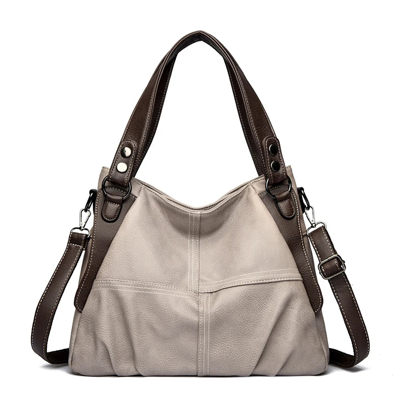Genuine Soft Leather Handbags for Women Vintage Shoulder Tote Bag Luxury Designer Ladies Large Capacity Purse Bags Sac A Main