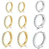 Gold plated zirconia huggie hoop earrings for women and girls by HSF Marketplace