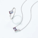 ALLNOEL square 1.35ct lab alexandrite 925 silver stud earrings, June color-changing birthstone jewelry