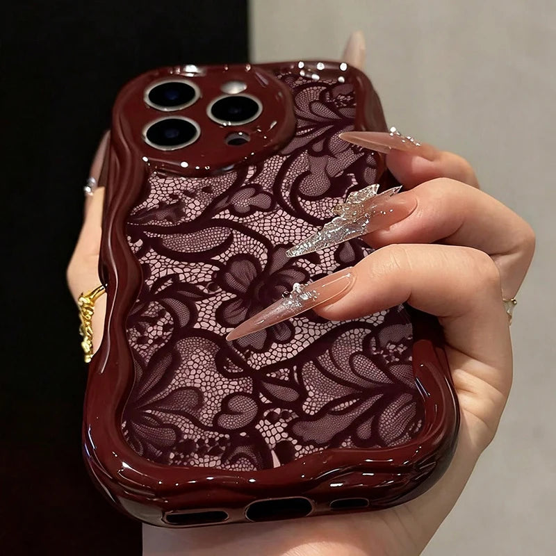 Floral lace pattern soft phone case for iPhone 11–18 models by HSF Marketplace