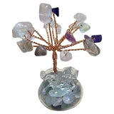 Natural Crystal Raw Stone Fortune Gravel Crystal Tree, Hand-Woven mini Lucky Crystal Tree Ornament for Home and Car