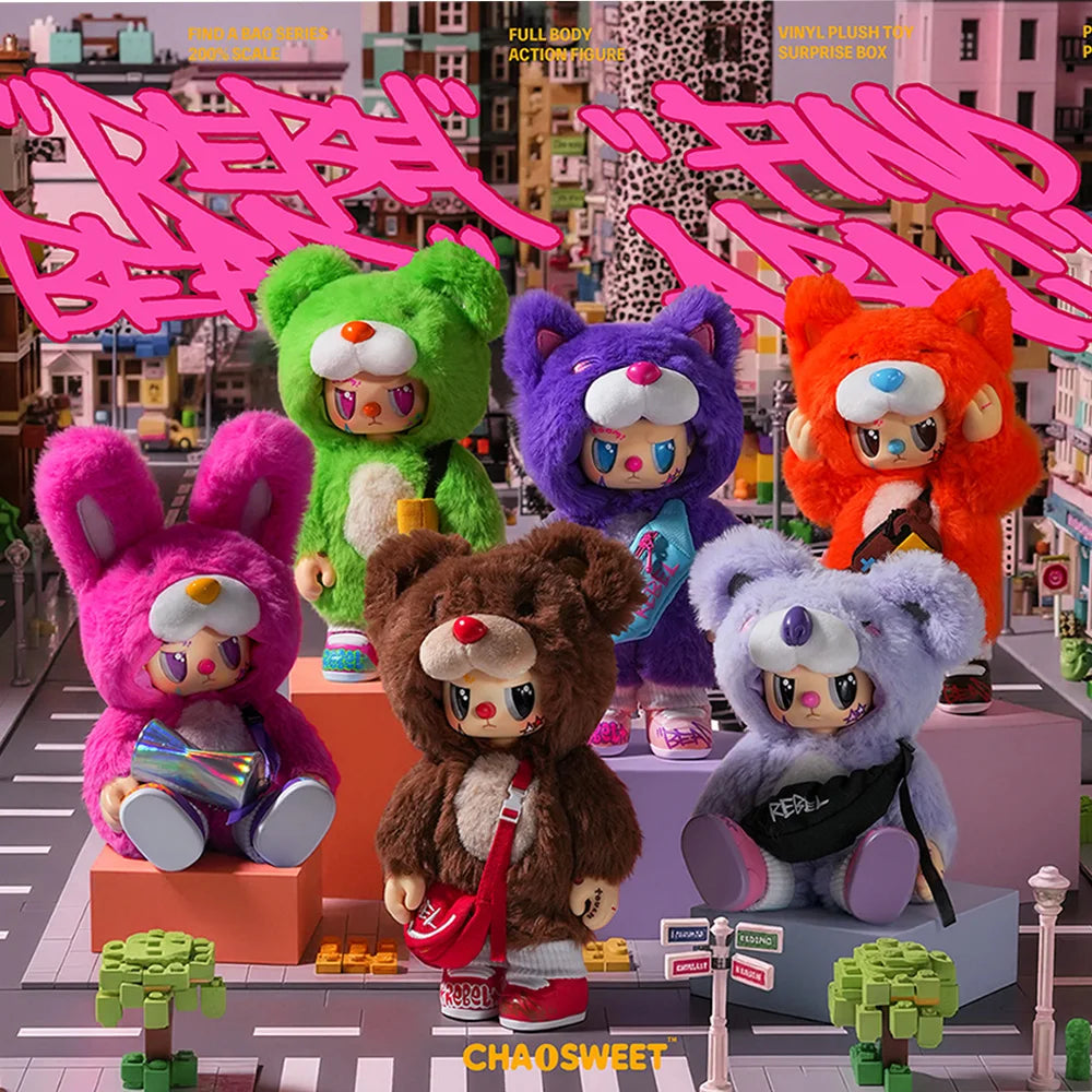 Chao Sweet Rebel Bear Satchel Little Bear Series articulated vinyl plush doll pendant figure