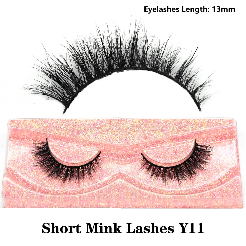 3D real mink false eyelashes with fluffy, wispy short clusters by HSF Marketplace