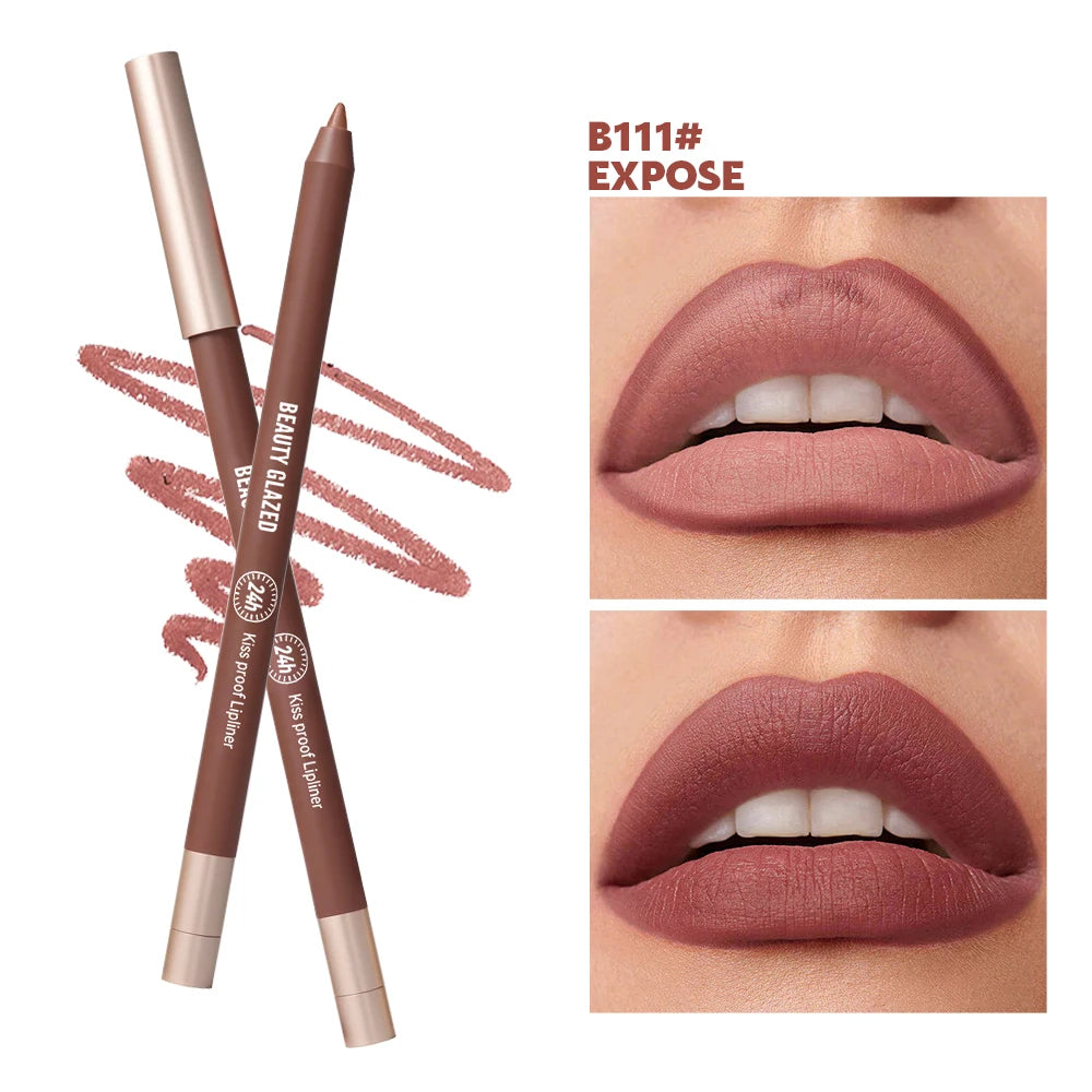 HSF Marketplace matte velvet lip liner pencil in 8 colors, long-lasting waterproof and non-sticky lip makeup product.
