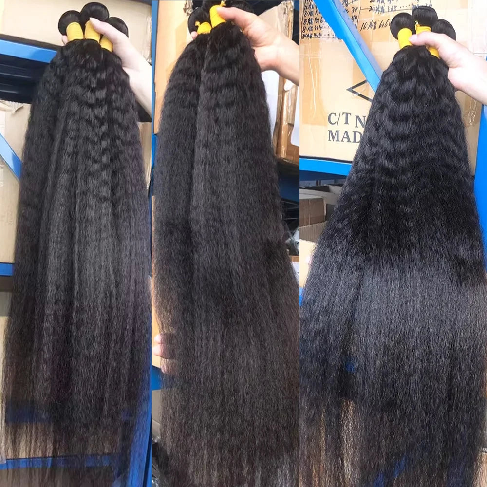 4x4 5x5 13x4 Closure With Bundles Brazilian Kinky Straight Human Hair With Frontal Invisible Melt Skin HD Lace 3 4 Bundle Weave