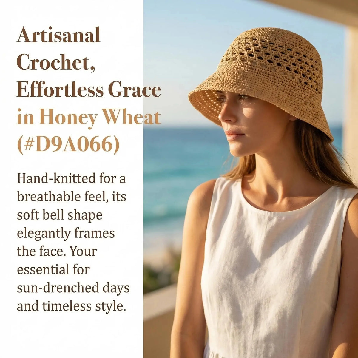 Women's Korean straw visor hat, summer fisherman bucket hat with woven texture and sun-shielding brim