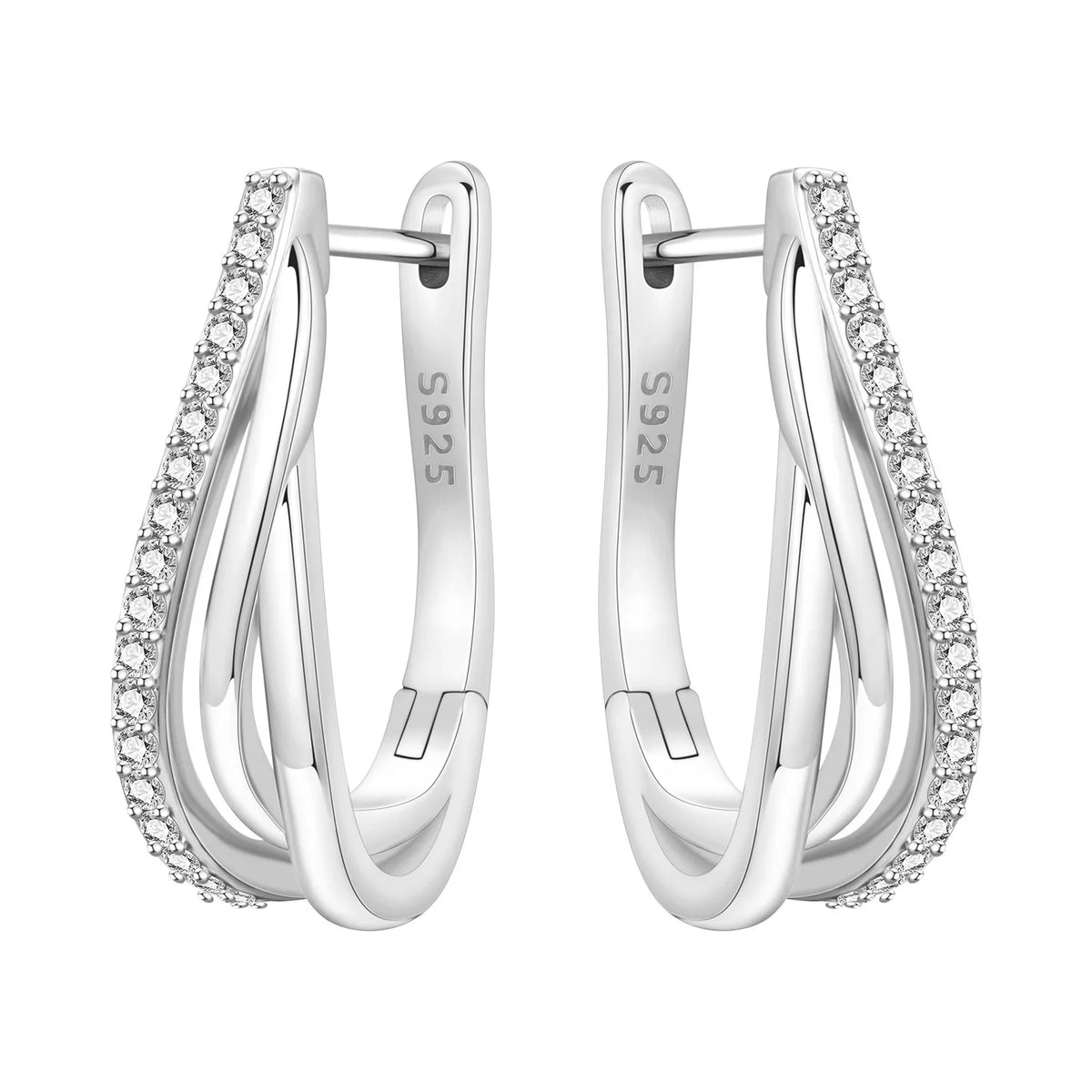 Orstarry 925 sterling silver double loop minimalist drop earrings with a versatile charm design