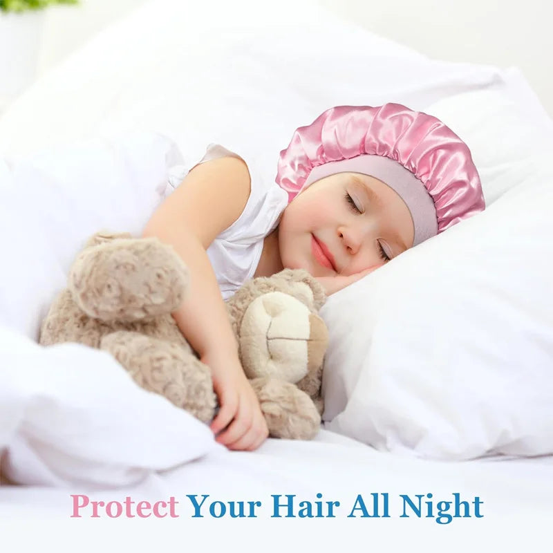 2Pcs Satin Bonnet Set for Women Long Regular Size Silk Hair Cap for Sleeping, Night Hair Wrap for Curly, Braided, Natural Hair