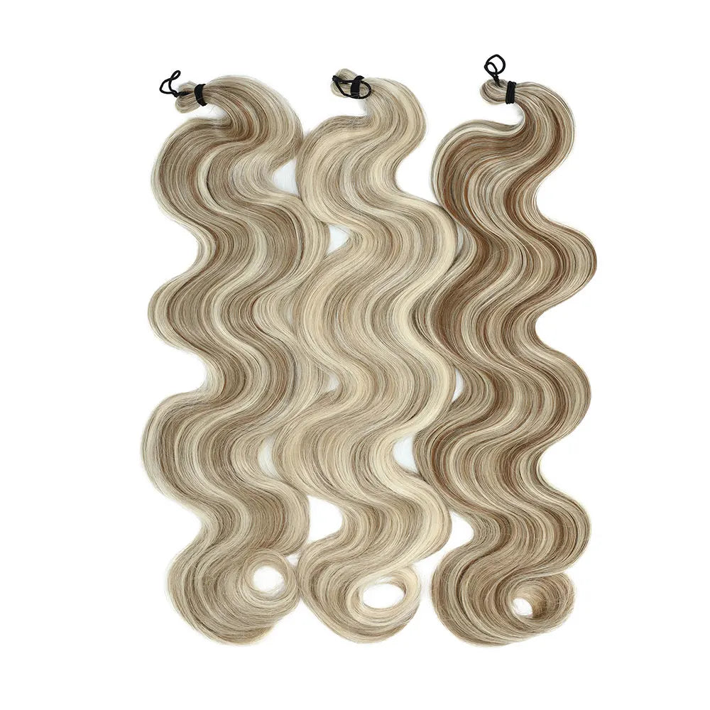 26 Inch Crochet Braid Hair 300G Synthetic Ombre Brown 27/30/613 Deep Wave Braiding Hair Extensions Body Wave Twist Crochet Hair