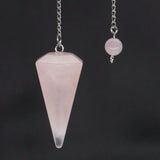 Natural Crystal Pendulums for Divination Dowsing Amethyst Pink Quartz Pendulum Reiki Healing Gem Stone Pendant Pendulos