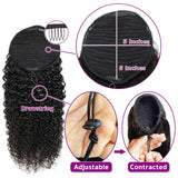 Women’s Clip-In Human Hair Ponytail Extensions 10A Grade Water & Corn Wave, 100% Unprocessed Brazilian Hair, Drawstring Closure