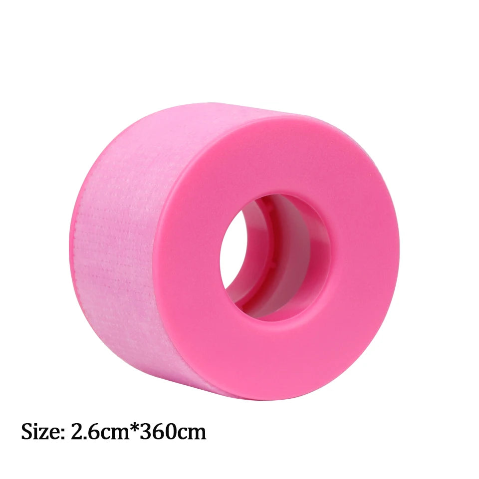 Close-up of breathable silicone gel eyelash tape sticker by HSF Marketplace used for eyelash extension makeup application.