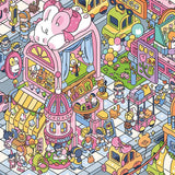 Kawaii 3D city scenery stickers for DIY decor and gifts, Sticker Therapy by HSF Marketplace