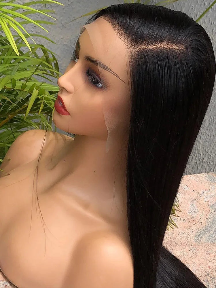 40 46 Inch 13x4 13x6 Transparent Lace Front Human Hair Brazilian Wigs Pre Plucked Straight 360 Full Lace Front Wigs For Women
