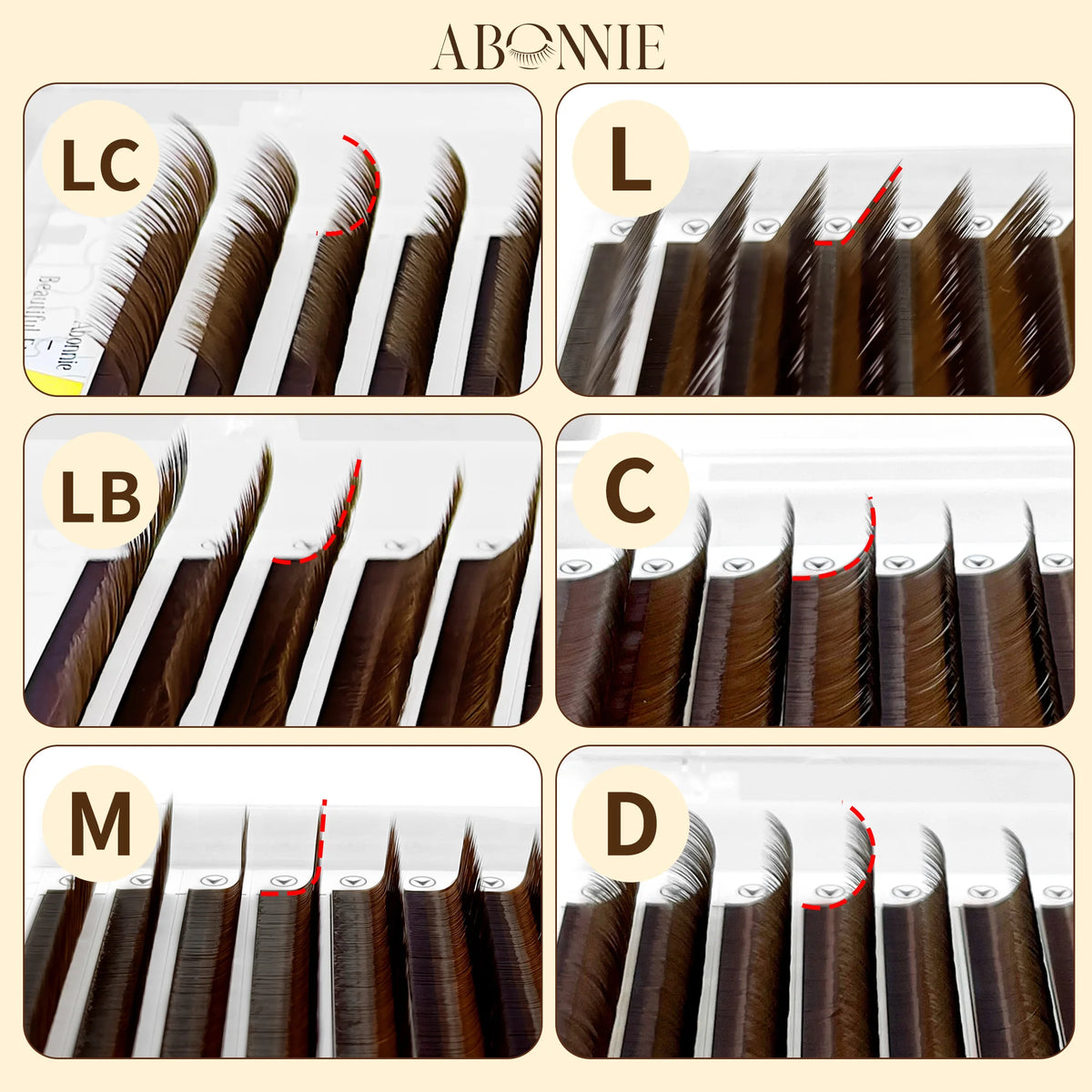 Abonnie LB Lashes Brown Classic Eyelash Extensions Russian Volume Lashes Fluffy Eyelash for Anime Eyelashes