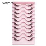 YSDO Natural Mink Eyelashes 3/6/10 Pairs Wispy Faux 3D Mink Lashes Short Fluffy Half False Eyelash Makeup Tools Cat Eye Lashes