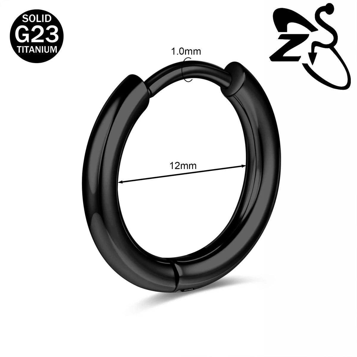 Titanium 18G hoop earrings for helix and cartilage piercings by HSF Marketplace