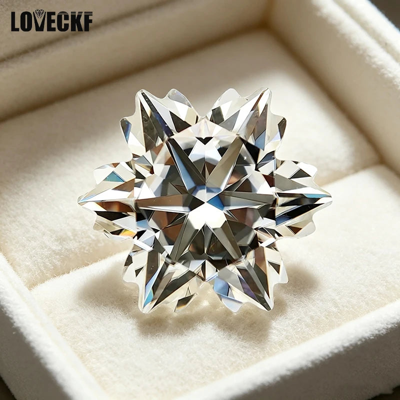 D Color Snowflake Cut Moissanite Loose Gemstones 2.5-7.0ct VVS1 for Ring Pendant Earrings DIY Jewelry Making