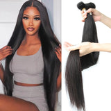 Brazilian Human Hair Bundles With Closure Straight Raw 3 4 Bundles With 4x4 5x5 HD Lace Closure Virgin Weave With 13x4 Frontal