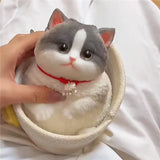 Cute Kawaii Cat Squishy Soft Silicone Stress Relief Squeeze Toy Anxiety Relief Desk Buddy Gift for Kids Adults Desk Decor Gift