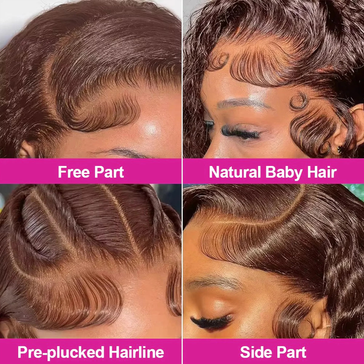 13x4 Brown Curly Hair Short Wigs Deep Wave 200Density Chocolate HD Lace Bob Wig Pre Plucked Human Hair 100%  For Women