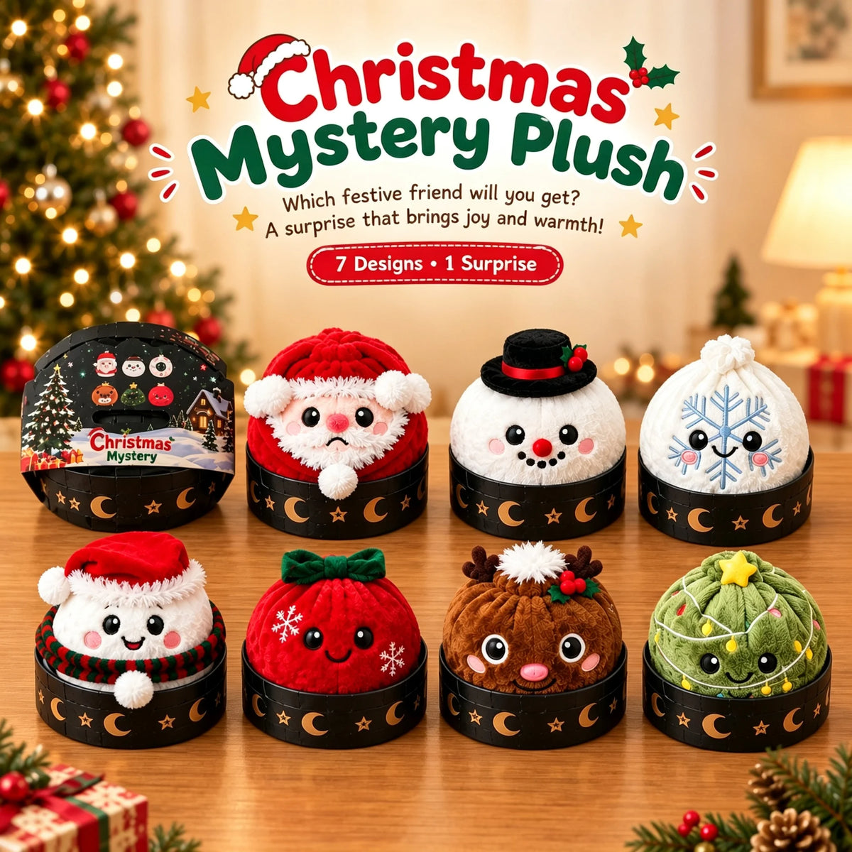 Christmas dumpling plush blind box gift set with 7 fun styles, sensory toy by HSF Marketplace