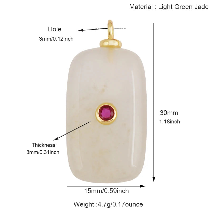 Jewelry charm pendant featuring jade agate, amethyst, amazonite, water grass, and lapis lazuli, gold-plated for necklace crafting.