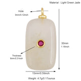Jewelry charm pendant featuring jade agate, amethyst, amazonite, water grass, and lapis lazuli, gold-plated for necklace crafting.